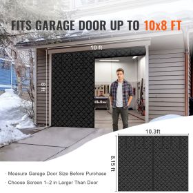 Garage Door Screen for Winter, 10x8FT, Garage Door Insulation Kit