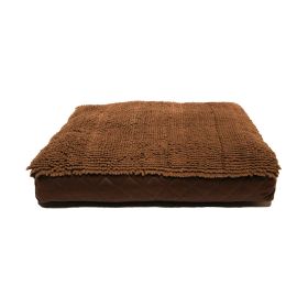 DGS Pet Products Dirty Dog Rectangle Bed Medium Brown 26" x 34" x 4" (Color: brown, size: medium)